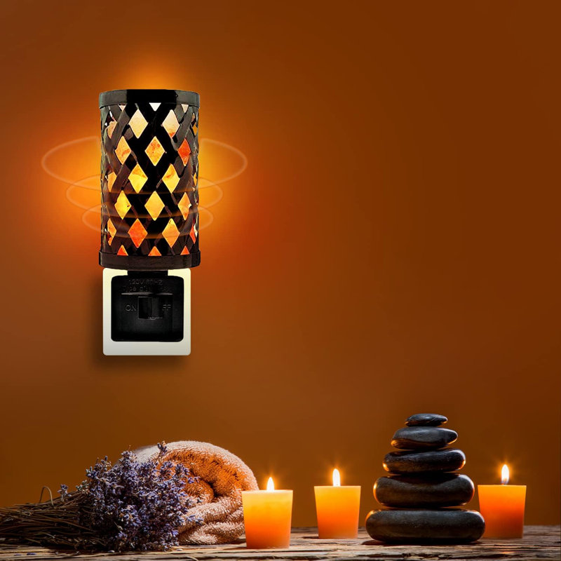 Jerusalem Himalayan Glow Vintage Style Salt Lamp Night Light with Pink Salt Chunks 360 Degree Rotatable Wall